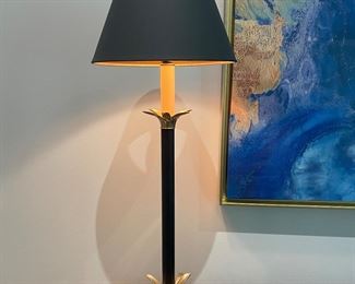 Black & gold, pineapple detail, table lamp,  29"H,  $48