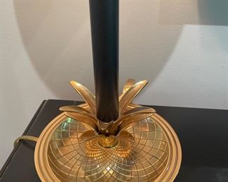 Additional view of Black & gold, pineapple detail, table lamp~ $48