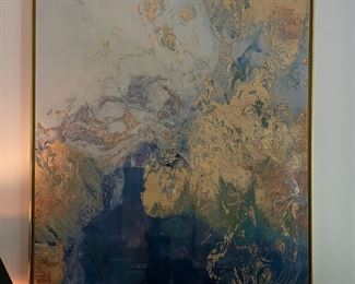 Blue & gold abstract picture, large,  41.5"W x 61"H, $299
