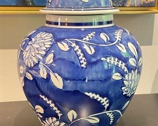 Blue & White 12"H ginger jar, was $38, NOW $30