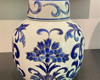 Blue & White 9"H ginger jar,  was $32, NOW $28