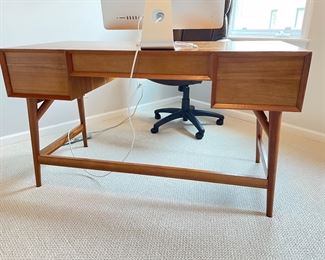 Additional view of West Elm MCM styled desk, 52"W x 24"D x 30"H, (Retails $899),  $448