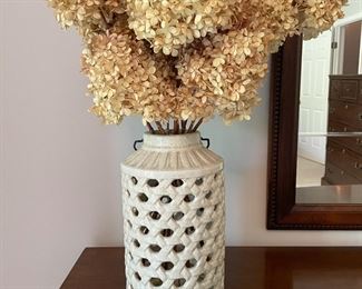 Articulated vase with hydrangea arrangement, 13"H x 8"W,  was $34, NOW $28