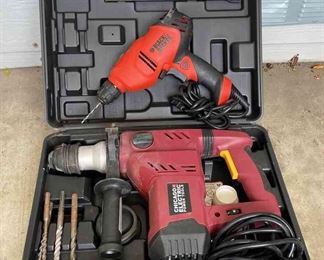 BE010Chicago Electric Rotary Hammer Drill And Black And Decker Power Drill