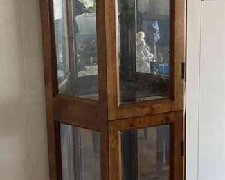 BE016Glass And Wood Curio Cabinet