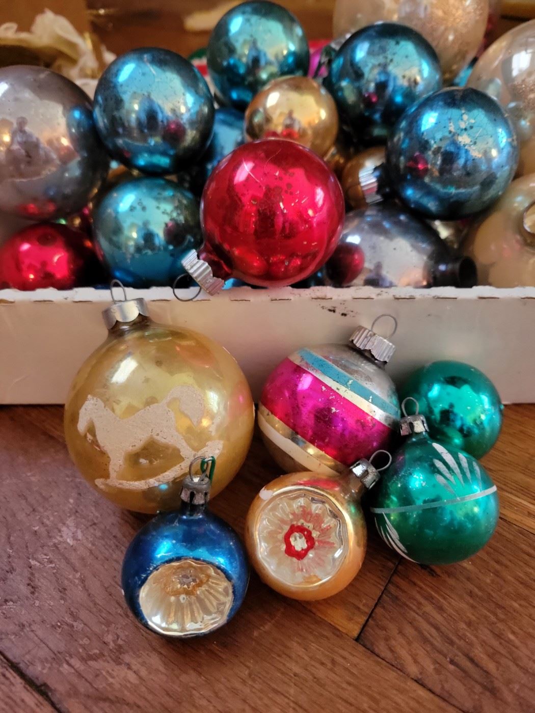 Vintage glass Christmas ornaments 