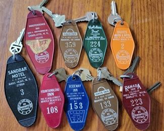 Vintage hotel room keys 