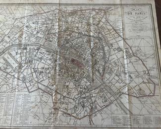 Original 1838 Map of Paris 