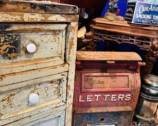 Antique Cast Iron Mailbox 