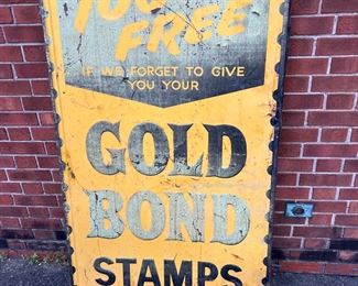 Vintage Gold Bond Stamps Advertising Sign