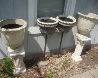 Large pots on stands