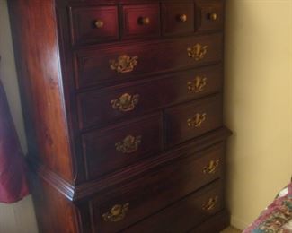 Solid pine highboy with dovetailed oak drawers