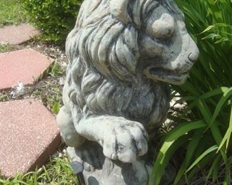 Concrete lion statue