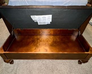 Interior of storage bench