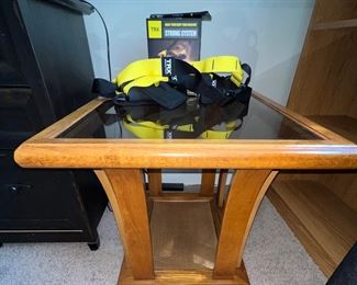 End/side table; exercise equipment