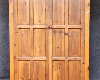 Antique Lined Knotty Pine 2 Door Cabinet
