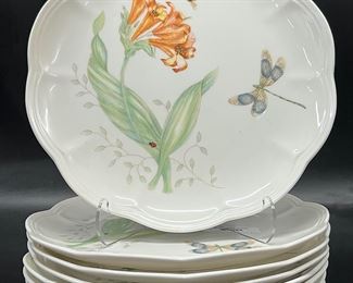 Lenox Butterfly Meadow Dragonfly Set Of Eight Accent Plates
