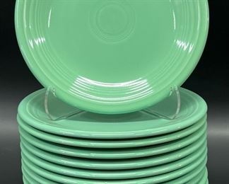 Homer Laughlin Fiesta Light Green Set Of Fifteen Plates MCM Mid Century Modern
