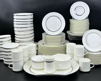 Mikasa Esprit 180 Dinner Plates, Salad Plates, Desert Plates, Saucers, Bowls, Creamerw, Mugs, and Serving Platter
