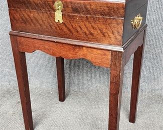 20th Century JT Imports Small Chest on Stand Brass Hardware
