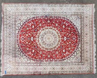 Fantastic Vintage Silk Persian Hand Knotted Area Rug
