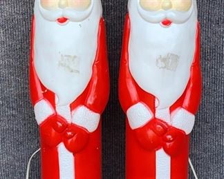 2 Tall Vintage Santa Claus Light Up Figures
