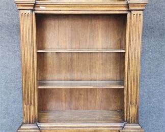 20th Century Fluted Column Arched Top Bookcase Display Case Great to paint
