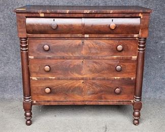 Antique Empire Chest of Drawers with Column Sides

