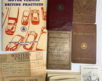Vintage New York Telephone Company Ephemera Booklets and More - 1946 NYTC Safety Code, 1954 NYTC Drivers Manual, 1911 Rand McNally & Co Mississippi Pocket Map and More
