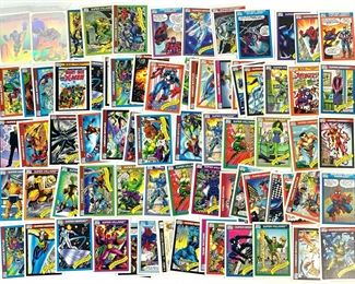 Marvel Comics 1990 Trading Cards Including Hologram Cosmic Spider-Man and Wolverine Cards With 70+ Standard Cards
