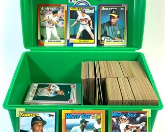 Large Topps 1990 Baseball Card Collection Including Frank Thomas, Sammy Sosa, and Bernie Williams Rookie Cards, Cal Ripken Jr., Randy Johnson, Rickey Henderson, Mark McGwire, and More

