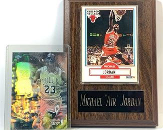 Michael Jordan 1991 Upper Deck Holographic #AW4 and 1990 Fleer #26 Basketball Cards
