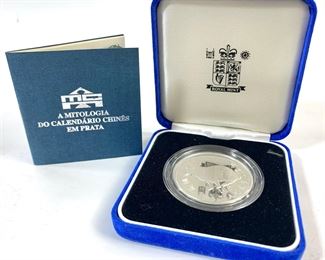 1999 Macau Royal Mint 100 Patacas 28.28g Sterling Silver Coin
