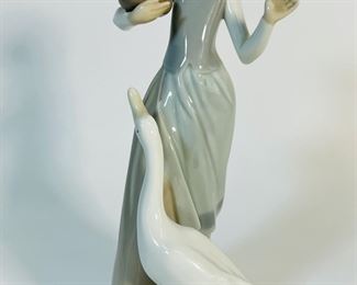 Lladro Girl With Duck Porcelain Figurine

