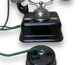 Antique Kjobenhavns Aktieselskab Cradle Desk Telephone Made in Denmark
