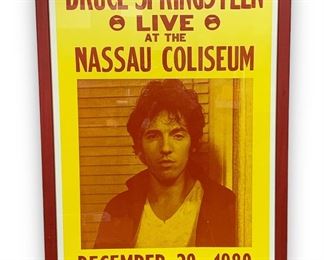 Framed Bruce Springsteen Concert Poster Live At The Nassau Coliseum, NY December 29th - 1980
