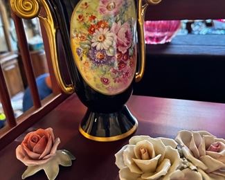 Czechoslovakian vase $48
Porcelain flowers