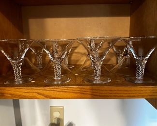 Swirl stem martini glasses $10 ea