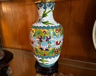 Cloisonné vase $45