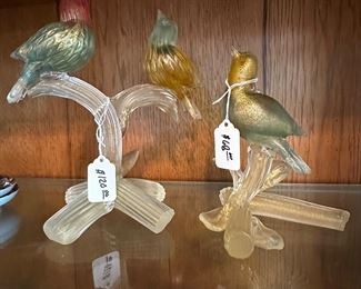 Glass birds left to right $120 and $68