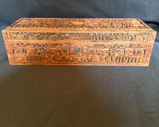 Asian carved jewelry box $150