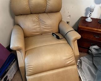 Golden leather recliner lift chair $585