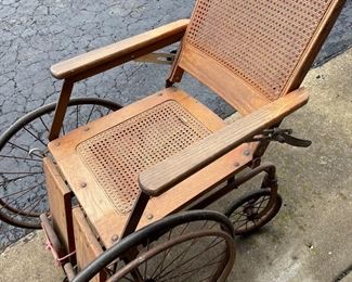 wicker wheel chair