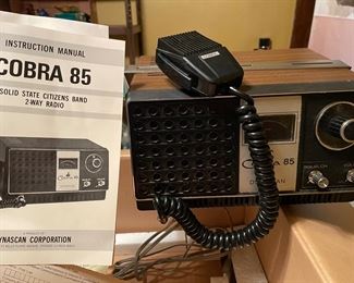 Several CB radios And many transistors with RCA Console