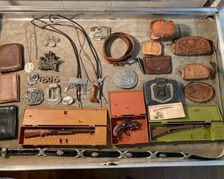 Marx miniature guns, western items, Brighton belt