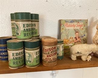 Edison cylinder sleeves, early Little Golden Book, wind-up polar bear