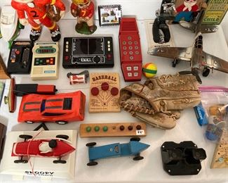 vintage hand held electronic toys, etc. 