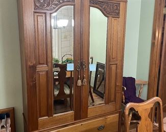 antique armoire- available now for purchase   approx . 1870's ear  have receipt for purchase 