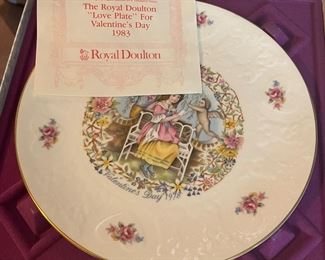 royal daulton-valentines plates- w/ boxes- and papers