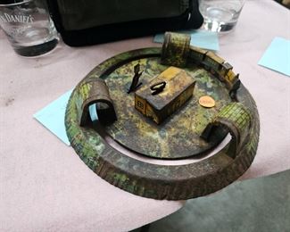 VINTAGE METAL WIND UP TRAIN TOY